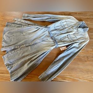 NWT GAP Denim Chambray Shirt Dress Size 2